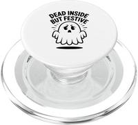 Dead Inside But Festive Ghost Halloween Introverti PopSockets PopGrip pour MagSafe