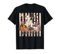 Dead Inside But I Still Love Cats Fantôme à Rayures Halloween T-Shirt Graphique avec Valeur