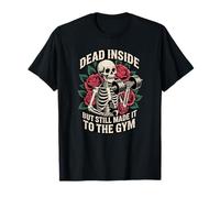 Dead Inside But Still Made It to The Gym Squelette Lifter T-Shirt