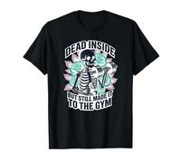 Dead Inside But Still Made It to The Gym Squelette Lifter T-Shirt