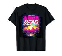 Dead Inside Creepy Window Vaporwave Plage Rétro Horreur Cool T-Shirt Graphique avec Valeur