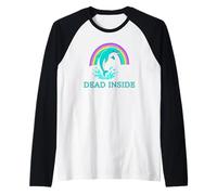 Dead Inside Funny Dolphin Rainbow Manche Raglan