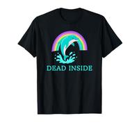 Dead Inside Funny Dolphin Rainbow T-Shirt