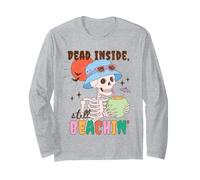 Dead Inside Still Beachin' Squelette Coco Halloween Humour Manche Longue