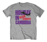 Rock Off Trade – T-shirt Dead Kennedys – Holiday Plane – Unisexe Gris Taille S – Importé
