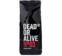 DEAD OR ALIVE Café Grains Espresso NR3 - Mélange Italien à Torréfaction Vegan Lente, Refroidi à l'Air, Goût Extra Fort, Caféine Élevée - Pur Robusta, Créma Raffinée - Idée Cadeau - 1kg