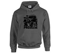 Dead Set Studio Tout-Terrain 4X4 Sweat-shirt pour Homme - Traction intégrale - Pas de route, pas de problème - Série de voitures classiques, gris acier, L