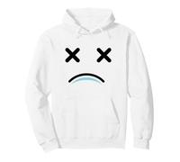 Dead Tired Face - Funny Cartoon White/Blue Sweat à Capuche