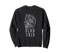 Dead Tired Grim Faucheuse Tatouage traditionnel pour amateur de café Sweatshirt