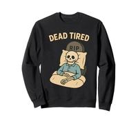 Dead Tired Squelette Tombstone Lit Amusant Sweatshirt