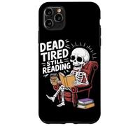 Dead Tired Still Reading Funny Squelette Amoureux Humour Coque pour iPhone 11 Pro Max