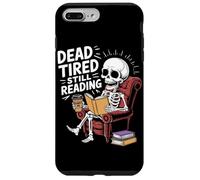 Dead Tired Still Reading Funny Squelette Amoureux Humour Coque pour iPhone 7 Plus/8 Plus