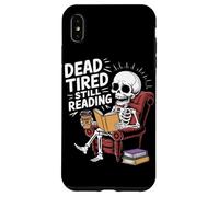 Dead Tired Still Reading Funny Squelette Amoureux Humour Coque pour iPhone XS Max
