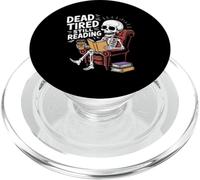 Dead Tired Still Reading Funny Squelette Amoureux Humour PopSockets PopGrip pour MagSafe