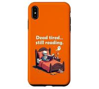 Dead Tired Still Reading Skeleton Humor Coque pour iPhone XS Max