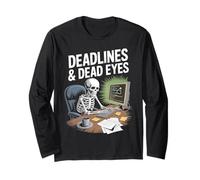 Deadlines & Dead Eyes Squelette Coding Halloween Manche Longue