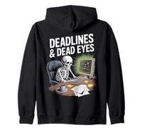 Deadlines & Dead Eyes Squelette Coding Halloween Sweat à Capuche