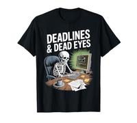 Deadlines & Dead Eyes Squelette Coding Halloween T-Shirt