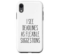 Deadlines Flexible Funny Project Manager Humour Secret Santa Coque pour iPhone XR