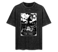 Deadly Tarot - The Fool Heather Black Denim Unisex T-Shirt Black Mens Top Tee L