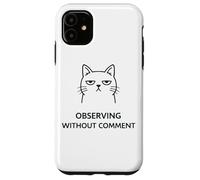 Deadpan Cat Meme Observer sans commentaire Humour Sarcastique Coque pour iPhone 11