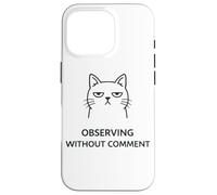 Deadpan Cat Meme Observer sans commentaire Humour Sarcastique Coque pour iPhone 16 Pro