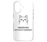 Deadpan Cat Meme Observer sans commentaire Humour Sarcastique Coque pour iPhone 17
