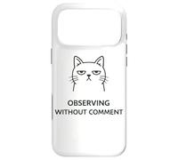 Deadpan Cat Meme Observer sans commentaire Humour Sarcastique Coque pour iPhone 17 Pro Max