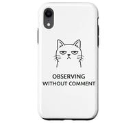 Deadpan Cat Meme Observer sans commentaire Humour Sarcastique Coque pour iPhone XR