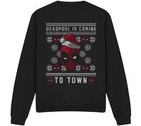 Deadpool - "Coming To Town" Sweatshirt für Herren/Damen Unisex TV3500 (XXL) (Schwarz)