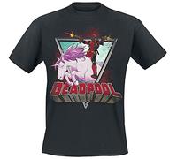 Deadpool Licorne Homme T-Shirt Manches Courtes Noir XL 100% Coton Regular/Coupe Standard