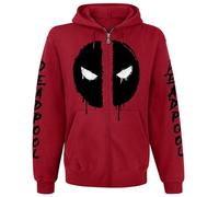 Deadpool Logo Homme Sweat-Shirt zippé à Capuche Rouge L
