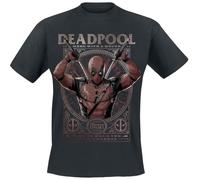 Deadpool Maximum Effort Homme T-Shirt Manches Courtes Noir M 100% Coton Regular/Coupe Standard
