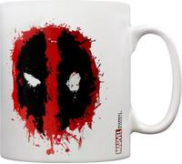 Deadpool - Mug à café, Splat PM2769 (taille unique) (Blanc/Rouge/Noir)