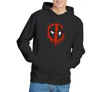 Deadpool Sweat à Capuche Unisexe avec Logo Marvel Paint, Noir, XXL