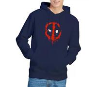 Deadpool Sweat-Shirt à Capuche Unisexe avec Logo Deadpool Paint Marvel, Unisexe, Bleu Marine, XXL