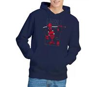 Deadpool Sweat-Shirt à Capuche Unisexe Marvel Deadpool Sword, Bleu Marine, XXL