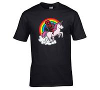 Deadpool T-shirt arc-en-ciel avec motif de licorne, Noir , 4XL