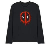 Deadpool T-Shirt Unisexe à Manches Longues avec Logo Marvel Paint, Noir, L