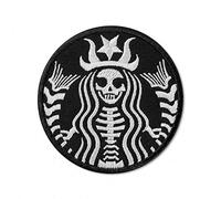 Deady Mermaid Patch - Skull and Squelette Emblem - Rond Sign and Symbol Patches - Iron on Patch - Taille:7.6cm