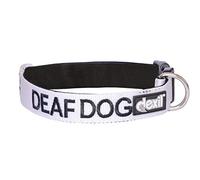Deaf Dog Collier pour Chien avec Code Couleur Blanc Tailles S-M L-XL Prévient Les Accidents en avertissant Les Autres de Votre Chien à l'avance (S-M)
