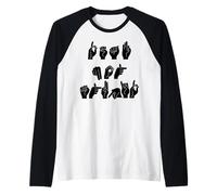 Deaf Not Stupid Funny ASL Meme en langage des Signes américain Manche Raglan