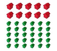 Deal Accessoires De Jeu, Hotel Jeu De Societe Classique, 10 Maisons Rouges Et 30 Vertes en Plastique De Haute Qualité