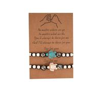 Deal Of The Day Prime Today 2 Pièces Cadeau de Bracelet Assorti à Distance de Promettre l'Amitié à la Main pour Meilleur Ami Couple Amant Filles, Bracelets de Cordon Réglable avec 1 Carte de Souhaits