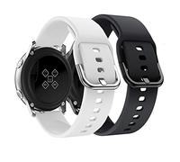 DEALELE Bande Compatible pour Galaxy Watch Active, Bracelet de Remplacement 20mm Silicone pour Samsung Gear Sport/Galaxy Watch 42mm / Active 2 40mm 44mm, 2 Pack