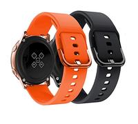 DEALELE Bande Compatible pour Galaxy Watch Active, Bracelet de Remplacement 20mm Silicone pour Samsung Gear Sport/Galaxy Watch 42mm / Active 2 40mm 44mm, 2 Pack