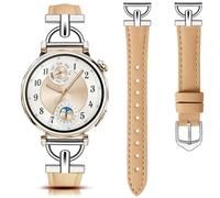 DEALELE Bracelet compatible avec Huawei Watch GT5 Pro 42 mm / GT5 41 mm / GT4 41 mm / Garmin Venu 3S / Forerunner 265S / 255S / Fossil Women's 6e génération, 18 mm - Bracelet en cuir souple et métal