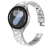 Dealele Bracelet compatible avec Samsung Galaxy 3 41mm/42mm/Active/Active 2/Huawei GT2/42mm/20mm Strass Diamant Acier Inoxydable Bracelet de Remplacement Métal Argenté