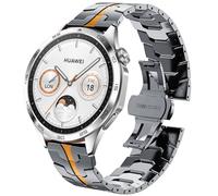 DEALELE Bracelet compatible avec Samsung Galaxy Watch 46 mm/Galaxy 3 45 mm/Gear S3, 22 mm Iron Man - Bracelets en acier inoxydable pour Huawei Watch 4/4 Pro/3/3 Pro/GT4/GT3 46 mm, titane orange
