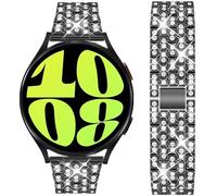 DEALELE Bracelet compatible avec Samsung Galaxy Watch 7 / FE / 6 / 6 Classic / 5 / 5 Pro / 4 / 4 Classic / 3 41 mm, 20 mm, bracelet de rechange en métal avec diamant brillant pour Huawei GT3 42 mm